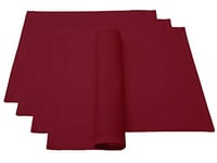 Lot de 4 Sets de Table - Environ 46 x 36 cm - en Coton - Plusieurs Couleurs (Bordeaux)