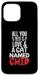 Coque pour iPhone 13 Pro Max Design avec puce de nom de chat – All You Need is Love !