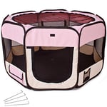 BAKAJI Box Enclos Rideau Pop-Up pour Chiots et Petits Animaux