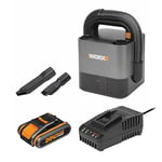 WORX WX030 Cubevac 20V Cordless Compact Vacuum Cleaner with 2.0Ah Battery and Charger - Lightweight, Portable Handheld Vacuum for Home, Car, and Office - Powerful Suction, Versatile Cleaning