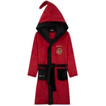 Harry Potter Peignoir Polaire avec Capuche Fille - Cadeau Robe de Chambre Enfant(Rouge/Noir, 7-8 Ans)