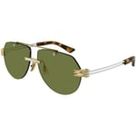 Lunettes de soleil Bottega Veneta  BV1342S Lunettes de soleil, Or/Vert, 59 mm