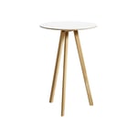 HAY - CPH20 2.0 High Table Lacquered Solid Oak Frame Ø70 X H105 White Top Lacquered Edge - Matbord - Ronan & Erwan Bouroullec - Vit - Trä