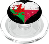 Half Polish Half Welsh A Poland Wales Flag in Heart PopSockets PopGrip for MagSafe