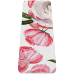 BestIdeas Tapis de yoga Aquarelle Pivoine Fleurs pour yoga, Pilates, exercice au sol Homme Femme Fille Garçon Enfant Design antidérapant