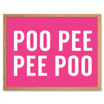 Funny Toilet Wall Art Poo Poo Pee Pee Bathroom Sign Decor Art Print Framed Poster Wall Decor 12x16 inch