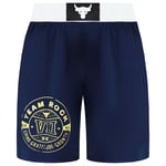 Under Armour Project Rock Mens Navy/White Boxing Shorts - Size Medium