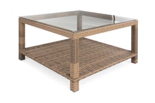 Bahamas Bord med Hylle 75x75 cm - Sand Loungebord & Sofabord utendørs Brun Venture Home