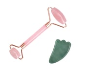 Rose Quartz Roller med Jade Gua Sha Sten