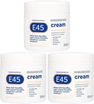 E45 Cream Dermatological Face Body Moisturiser for Dry Skin Conditions 3 x 350g