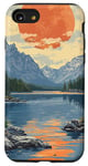 iPhone SE (2020) / 7 / 8 Rocky Mountain Lake Landscape Vintage Graphic Case