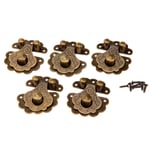 5 Pc Boucle et Reliure Traditionnelle Haute sécurité Porte Antique Bronze moraillons Serrure Bijoux décoratifs boîte en Bois Cadenas rétro Valise loquet Crochet