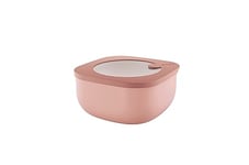 Guzzini - Kitchen Active Design, STORE&MORE BIO, Récipients hermétiques bas pour réfrigérateur/congélateur/four à micro-ondes (M) - Rose Fleur de Pêcher, 16 x16 x h7,8 cm | 975 cc - 170720251