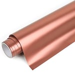 IModeur Rose Gold Permanent Vinyl Roll, 30.5 x 125 cm (12'' x 4 Ft) Permanent Adhesive Vinyl for Cup, Cricut Vinyl for Birthday Gift, Party Ornaments, Home Decor