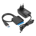 Câble Adaptateur De Disque Dur Usb 3.0 Sata Iii Vers Usb 3.0 Pour Disque Dur Uasp,Câble Adaptateur De Disque Dur Ssd 2,5""/1,8""/2,5/3,5"",Compatible Uasp Avec Alimentation Dc 12V(Cable+Charger)