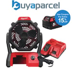 Milwaukee Jobsite Fan M18AF-0 M18 3 Speed Portable Fan 18V 5ah Battery M12-18FC