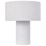 Lampe de Chevet Grise Base en Coton et Lin Abat-jour Tambour 30 cm Style Modern