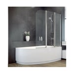 Azura Home Design - Baignoire d'angle Lordy 150 cm avec Pare baignoire angle droit