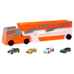 Hot Wheels Mega Hauler Truck with 4 Die-Cast Cars and Toy Storage