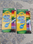 2x CRAYOLA SuperTips Washable Markers - Assorted Colours (Pack of 24)