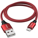 Cavo Micro USB [2M] Cavo USB in nylon per Android Cavo di ricarica USB veloce compatibile con Samsung S7 S6 S5 J7 J5 J3 Note 5 A10,HTC,Huawei,Sony,Nexus,Nokia e altri