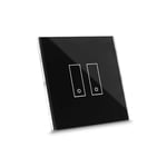 E2 Plus,Interrupteur Connecte Pour Lumieres Et Portails,Compatible Google/Alexa/Siri/Ifttt,Applis Ios/Android,Plaque Tactile,Verre Retroeclairee,Capteurs De Temperature/Luminosite,Noir