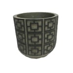 Cache pot en ciment - Noir - Hauteur 12 cm - Diamètre 14 cm