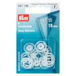 Prym Sew-On Snap Fasteners, 15mm, Pack of 6