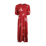 Weird Fish Womens/Ladies Everly Printed Eco Viscose Dress (Red) material_Synthetic - Size 18 UK