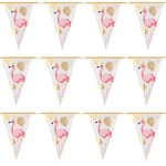 Hawaiian Tropical Pink Flamingo Foil Garland Bunting Banner Party Decoration