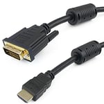 BeMatik - Super HDMI 1.4 Cable HDMI type A male vers DVI-D male 5 m