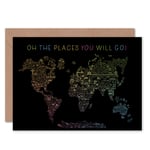 Oh The Places You Will Go! Bon Voyage Travel Adventure Blank Greeting Card