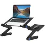 Vivol - Table réglable pour ordinateur portable - Support ordinateur lit / canapé - Avec porte-souris - Noir