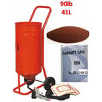 Equipement Express Sicoba - Sableuse Aérogommeuse mobile sur Roulettes 90lb 41kg + Sac 20kg d'Abrasif Garnet 80A+ Mesh