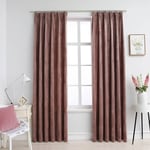 vidaXL Blackout Curtains 2pcs with Hooks Velvet Antique Pink 140x245cm