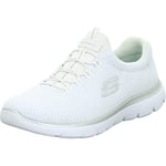 Skechers Femme SUMMITS Sneaker, Blanc Mesh Argent Trim, 39.5 EU