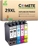 Lot de 5 Cartouches d'encre Compatibles avec Epson 29 XL Fraise - pour Epson 29 XP 452 XP 235 XP 243 XP 245 XP 247 (2 Noir 1 Cyan 1 Magenta 1 Jaune)