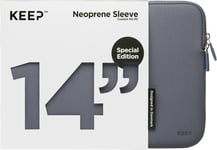 KEEP 14   neopren/tekstil sleeve til bærbar computer (blå granit)