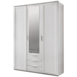 Pegane - Armoire enfant en panneaux de particules coloris blanc - Dim : 135 x 210 x 58 cm