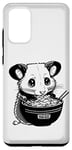 Coque pour Galaxy S20+ crayon de nouilles ramen opossum noir et blanc
