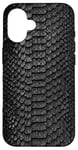 Coque pour iPhone 16 Motif peau de serpent noir Python Reptile Anaconda Serpent