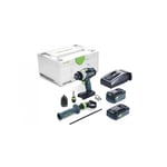 Perceuse-visseuse à percussion TPC 18/4 5,2/4 I-Plus Quadrive 18 V + 2 batteries (1x4Ah + 1x5,2Ah) + chargeur + coffret SYSTAINER...