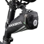 ROCKBROS Sacoche de Selle Vélo Arrière Mini Sac de Queue VTT BMX 0,5L Paquet sous Siège Bandes Réfléchissantes Universel Léger Vélo de Route Ville Cyclime Sangle Scratch Support Nylon 56g/44g Noir