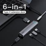 Baseus USB C HUB till HDMI USB 3.0 SD-kortläsare Adapter RJ45 USB Splitter för MacBook Pro Air Expand USB-port 6 i 1