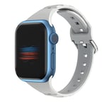 VIGTMO Compatible avec Apple Watch Bracelet de rechange en silicone de 38 mm, 40 mm, 41 mm, compatible avec Apple iWatch Series 7/SE/6/5/4/3/2/1 pour homme et femme (gris)