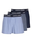 JACK & JONES Male Boxer Shorts Pack of 3, Navy blazer/blue striped/blue checked, XL