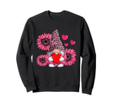 Cute Pink Gnome Sunflower Valentines Day Sweatshirt