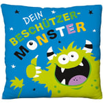 GRUSS & CO 70243 Coussin en Peluche, avec Motif de Monstre, Coussin décoratif, 25 x 25 cm, 100% Polyester, Cadeau, Noël, Article de décoration