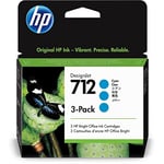 HP 712 3ED77A 3-pack Cyan 29-ml Genuine HP Ink Cartridge with Original HP Ink, for DesignJet T650, T630, T250, T230 & Studio Large Format Plotter Printers and HP 713 DesignJet Printhead