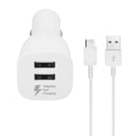 Chargeur voiture Samsung EP-LN920BW - Double USB + Câble USB-C (1,5m)